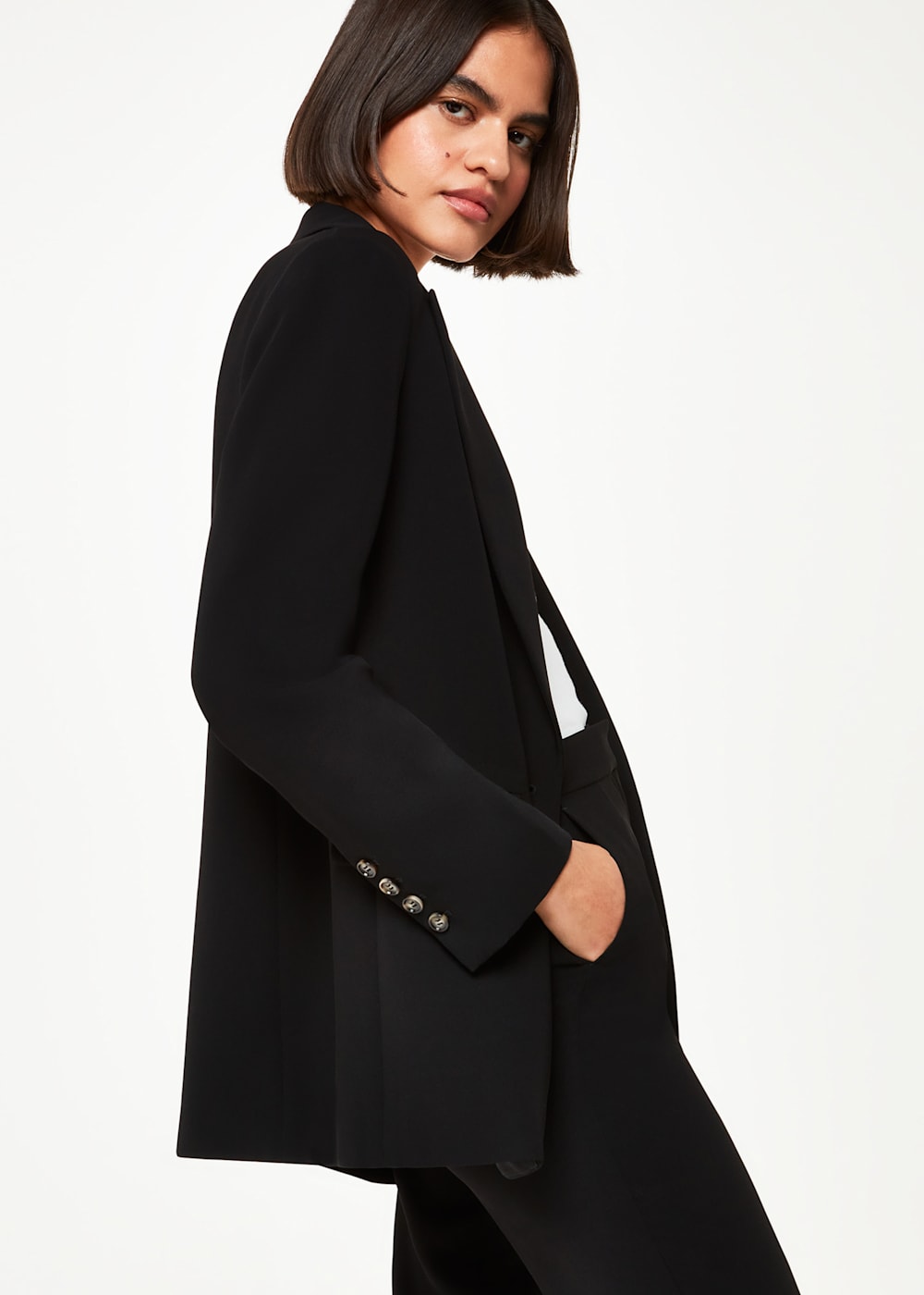 Black Boyfriend Blazer in a Relaxed Fit Whistles Whistles UK